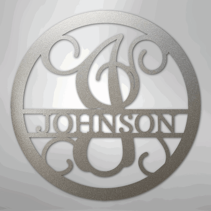 Circle Vine Monogram - Steel Sign - Giftinum