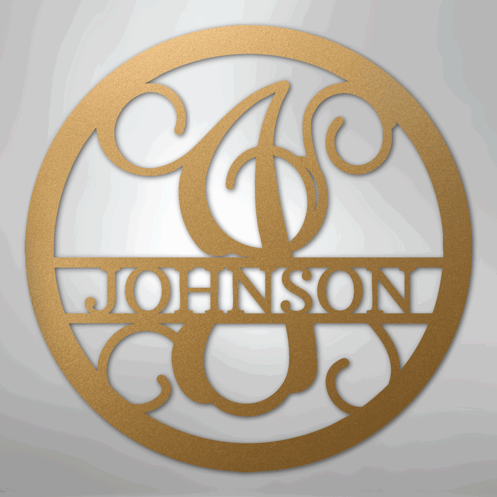 Circle Vine Monogram - Steel Sign - Giftinum