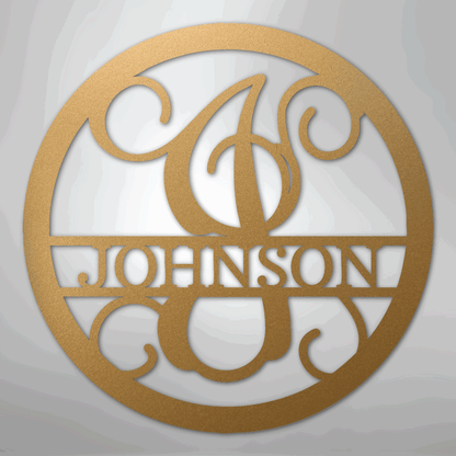 Circle Vine Monogram - Steel Sign - Giftinum