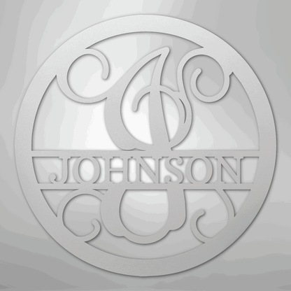 Circle Vine Monogram - Steel Sign - Giftinum