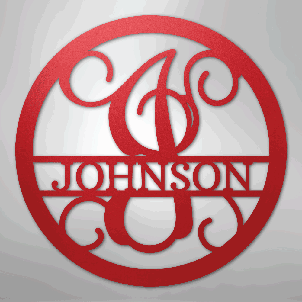 Circle Vine Monogram - Steel Sign - Giftinum