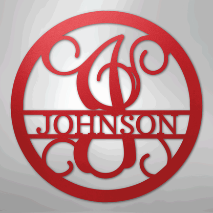 Circle Vine Monogram - Steel Sign - Giftinum