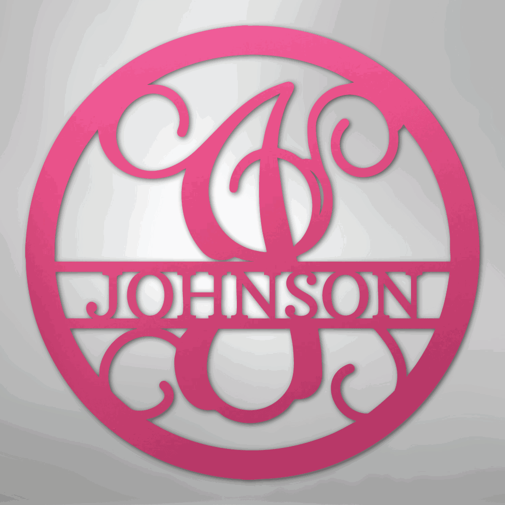 Circle Vine Monogram - Steel Sign - Giftinum