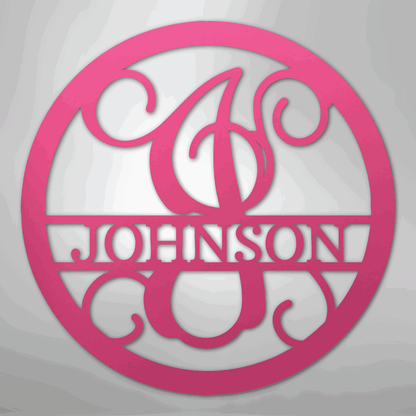 Circle Vine Monogram - Steel Sign - Giftinum