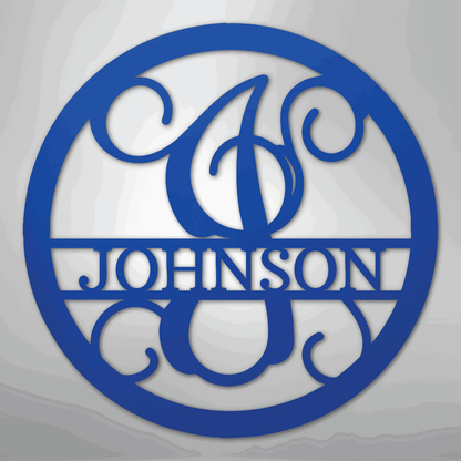 Circle Vine Monogram - Steel Sign - Giftinum