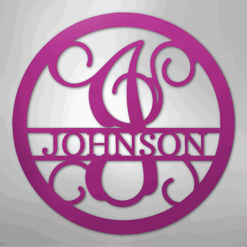 Circle Vine Monogram - Steel Sign - Giftinum