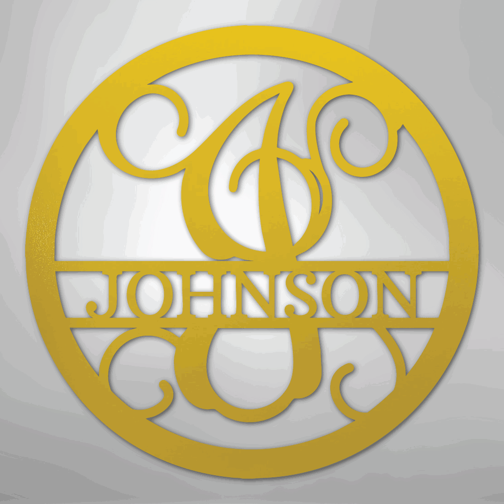 Circle Vine Monogram - Steel Sign - Giftinum