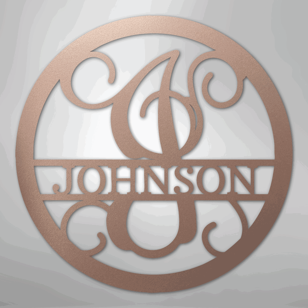 Circle Vine Monogram - Steel Sign - Giftinum