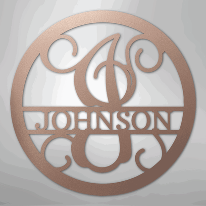 Circle Vine Monogram - Steel Sign - Giftinum