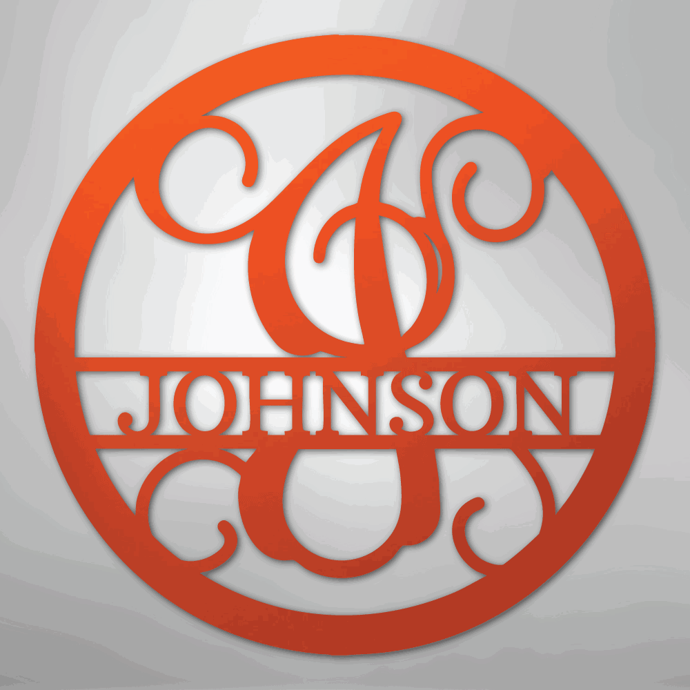 Circle Vine Monogram - Steel Sign - Giftinum