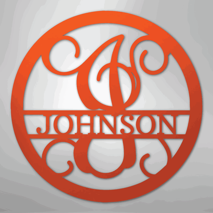 Circle Vine Monogram - Steel Sign - Giftinum