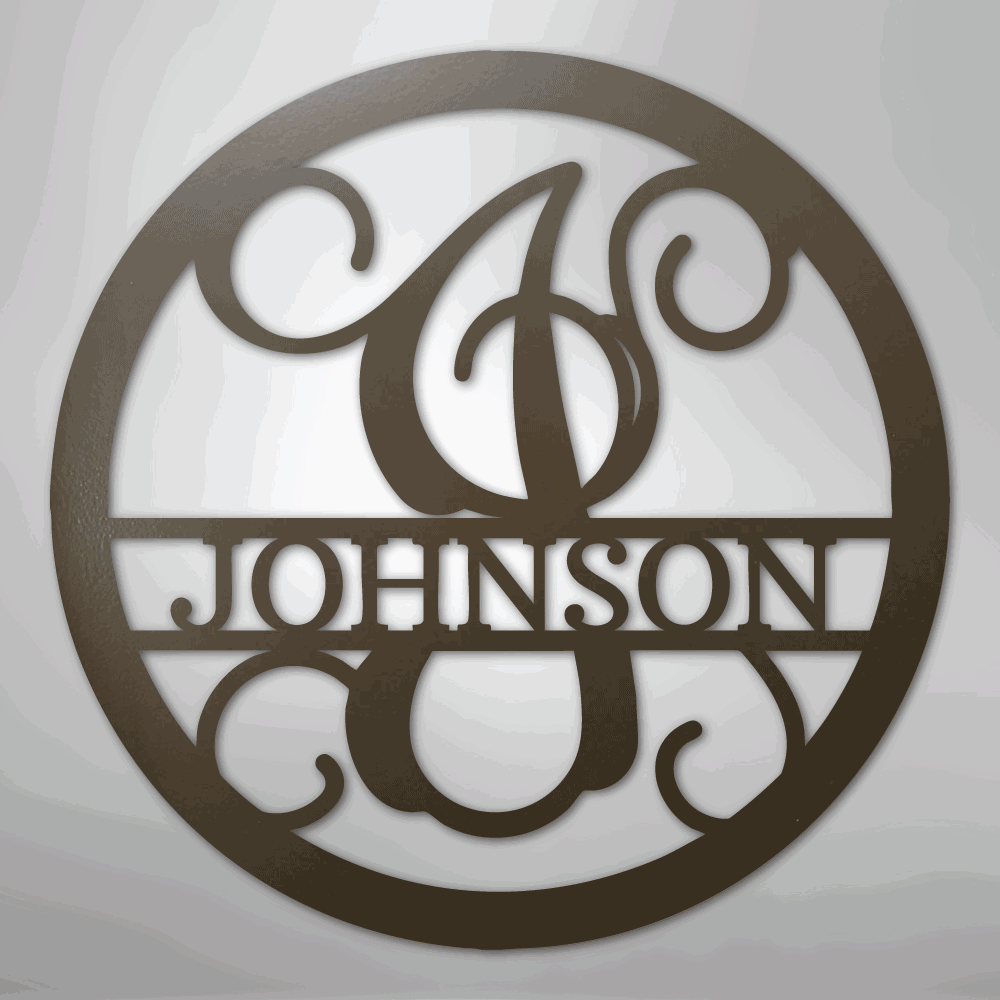 Circle Vine Monogram - Steel Sign - Giftinum