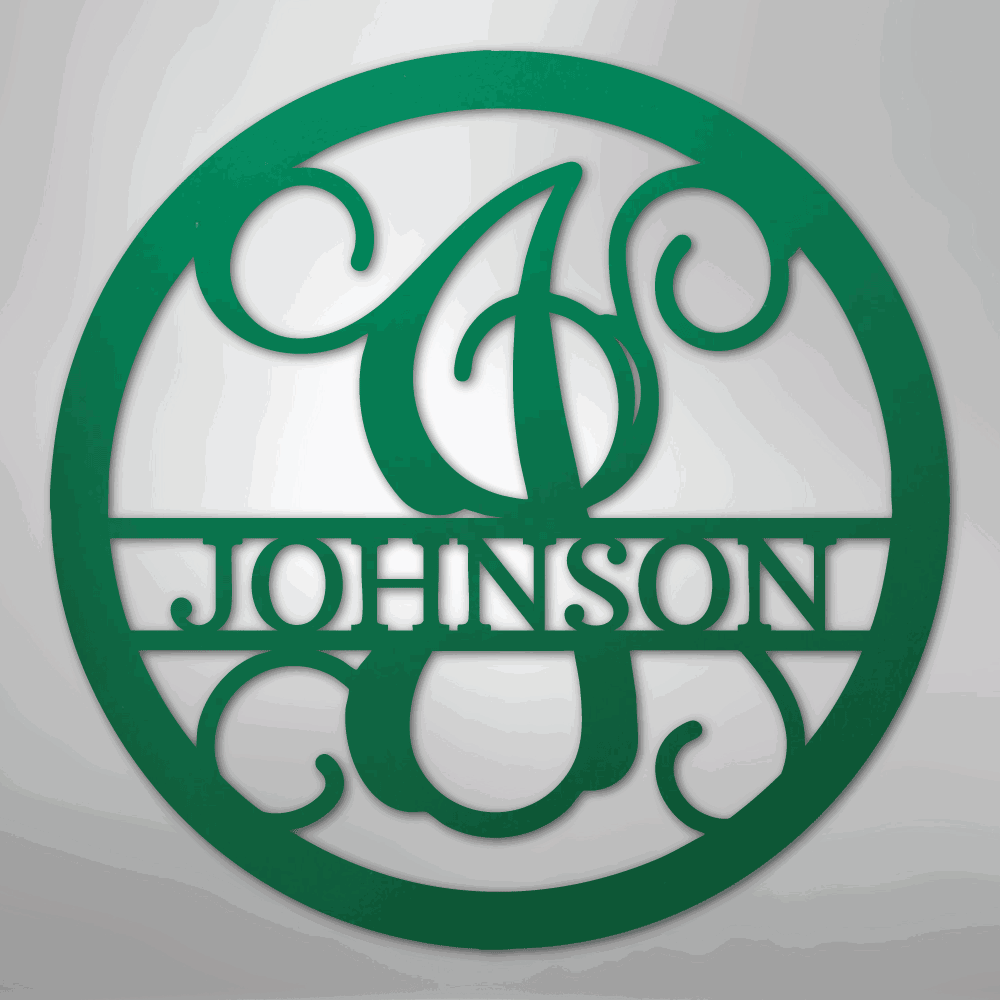 Circle Vine Monogram - Steel Sign - Giftinum