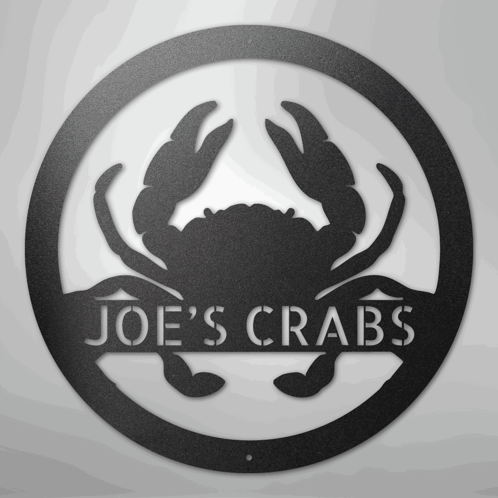Crab Monogram - Steel Sign - Giftinum