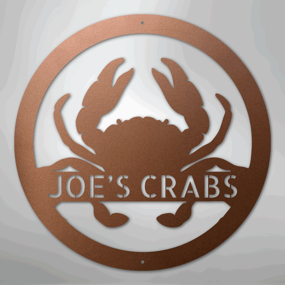 Crab Monogram - Steel Sign - Giftinum