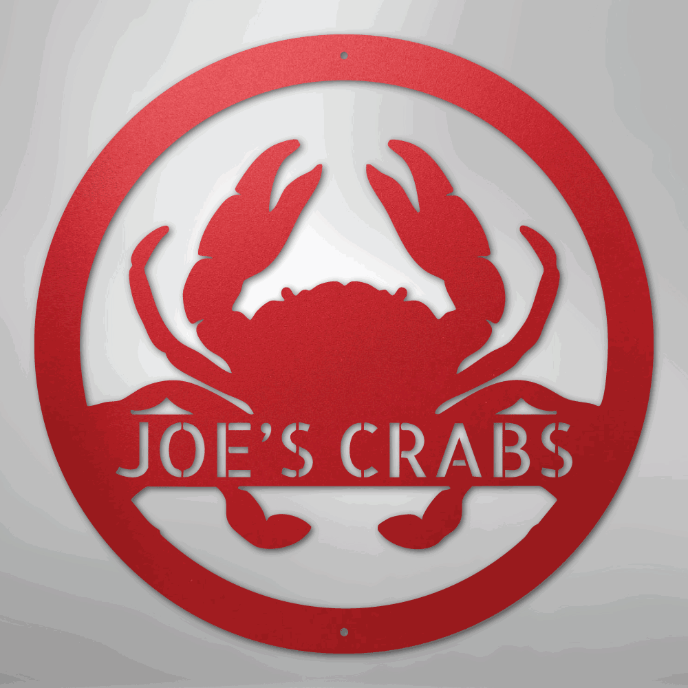Crab Monogram - Steel Sign - Giftinum