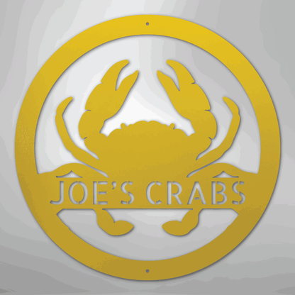 Crab Monogram - Steel Sign - Giftinum
