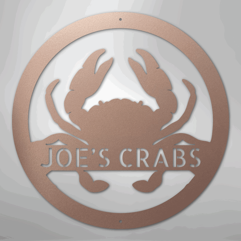 Crab Monogram - Steel Sign - Giftinum