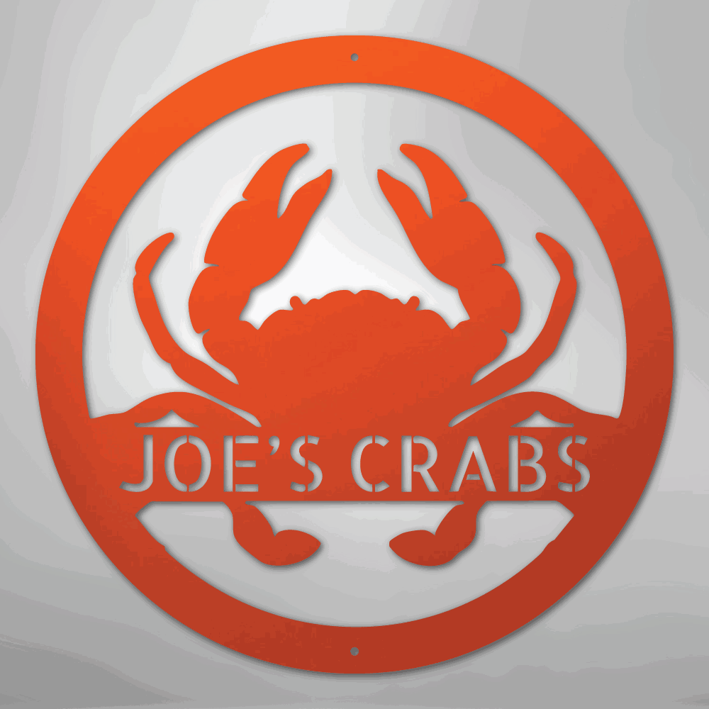 Crab Monogram - Steel Sign - Giftinum