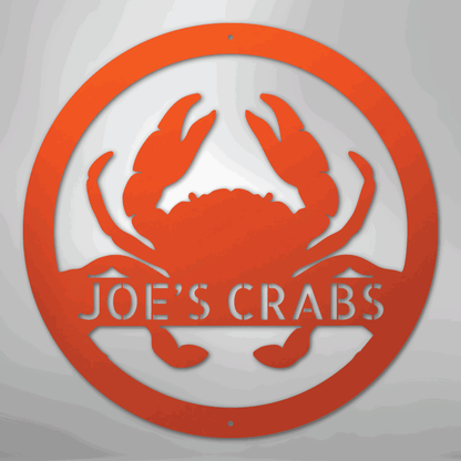 Crab Monogram - Steel Sign - Giftinum