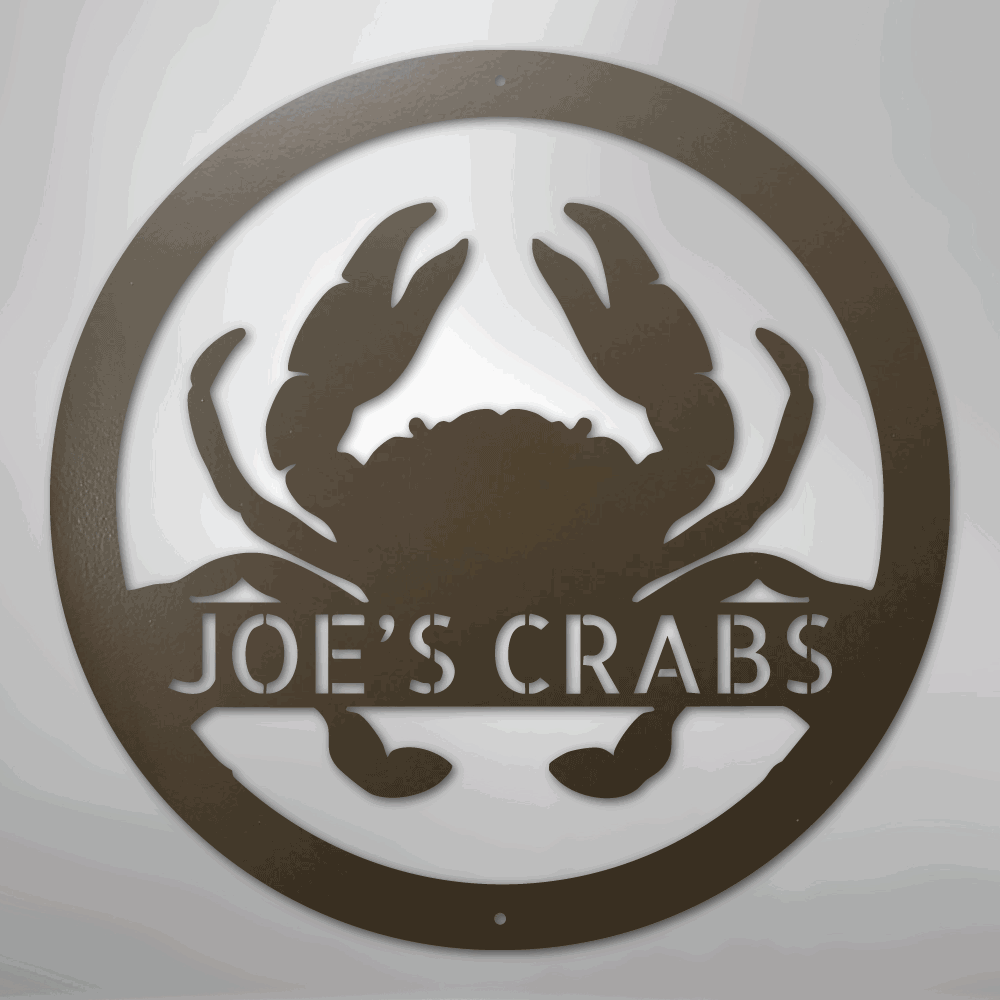 Crab Monogram - Steel Sign - Giftinum