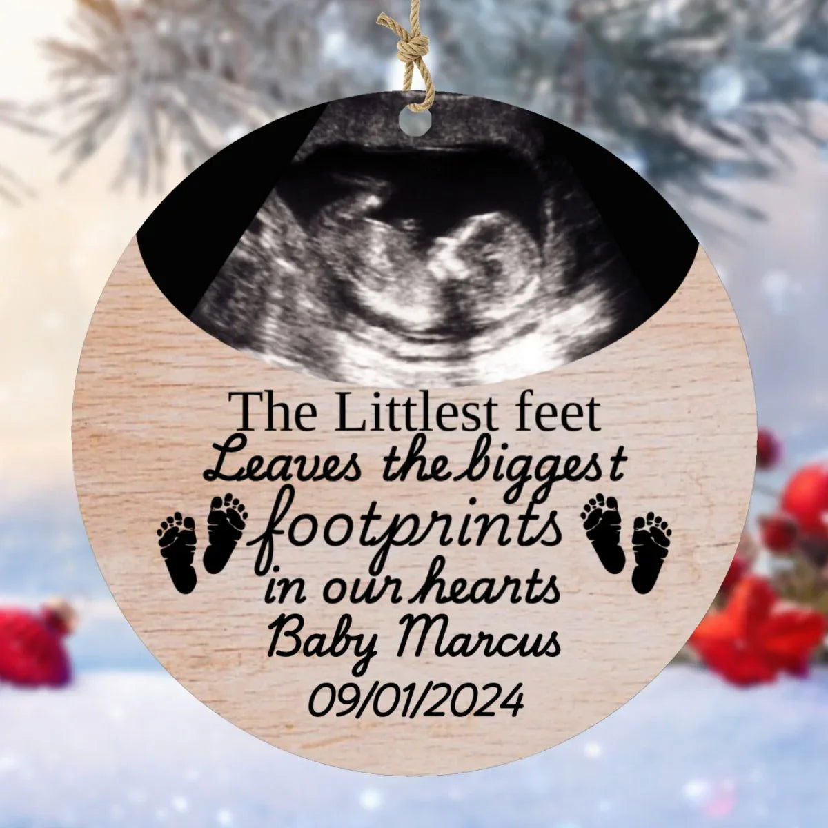 Custom Miscarriage Baby Loss Wood Ornament - Giftinum