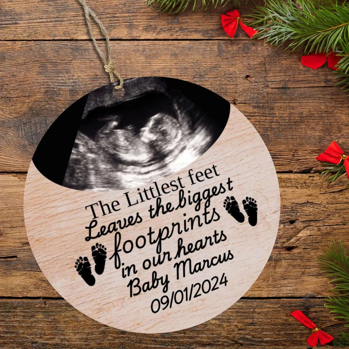 Custom Miscarriage Baby Loss Wood Ornament - Giftinum