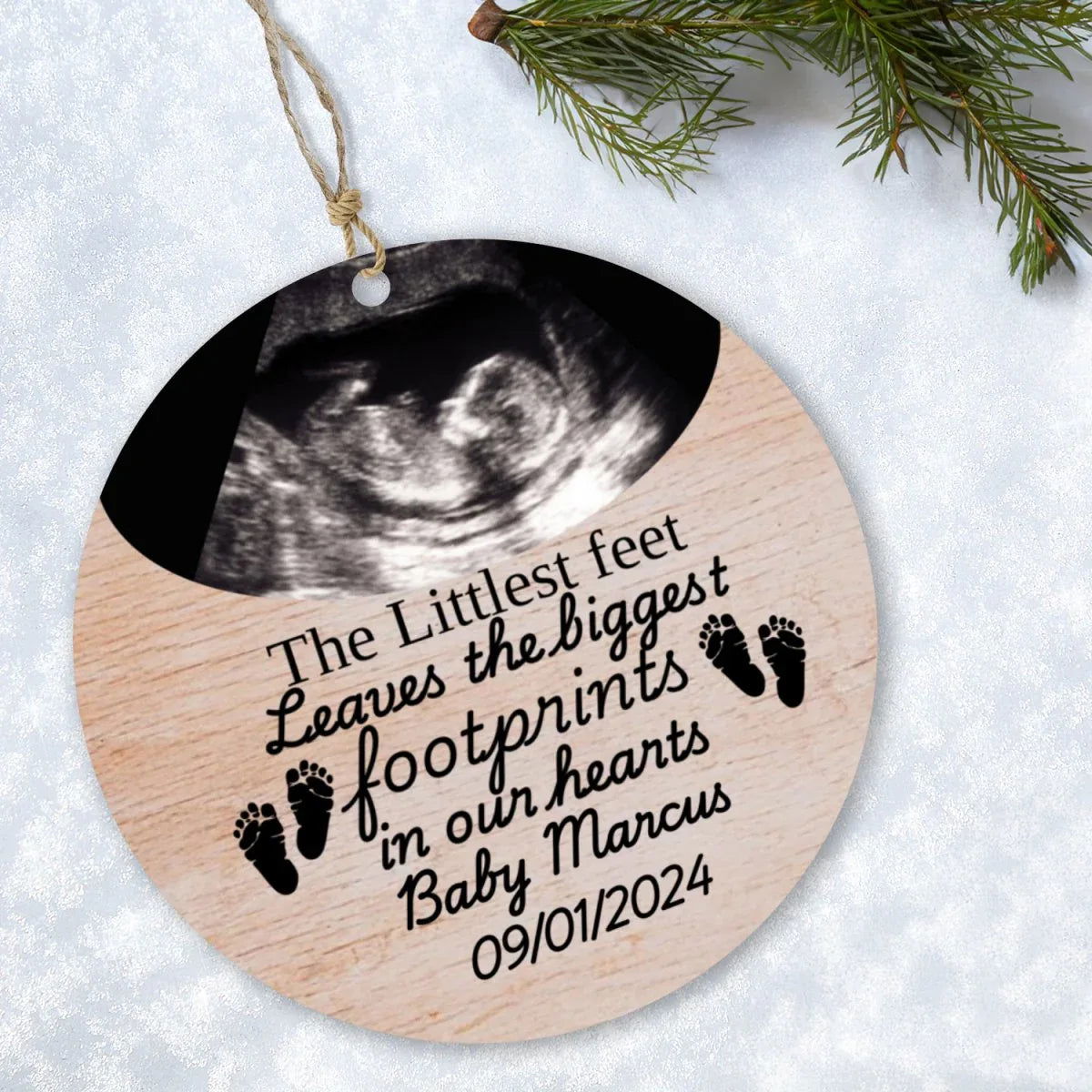Custom Miscarriage Baby Loss Wood Ornament - Giftinum