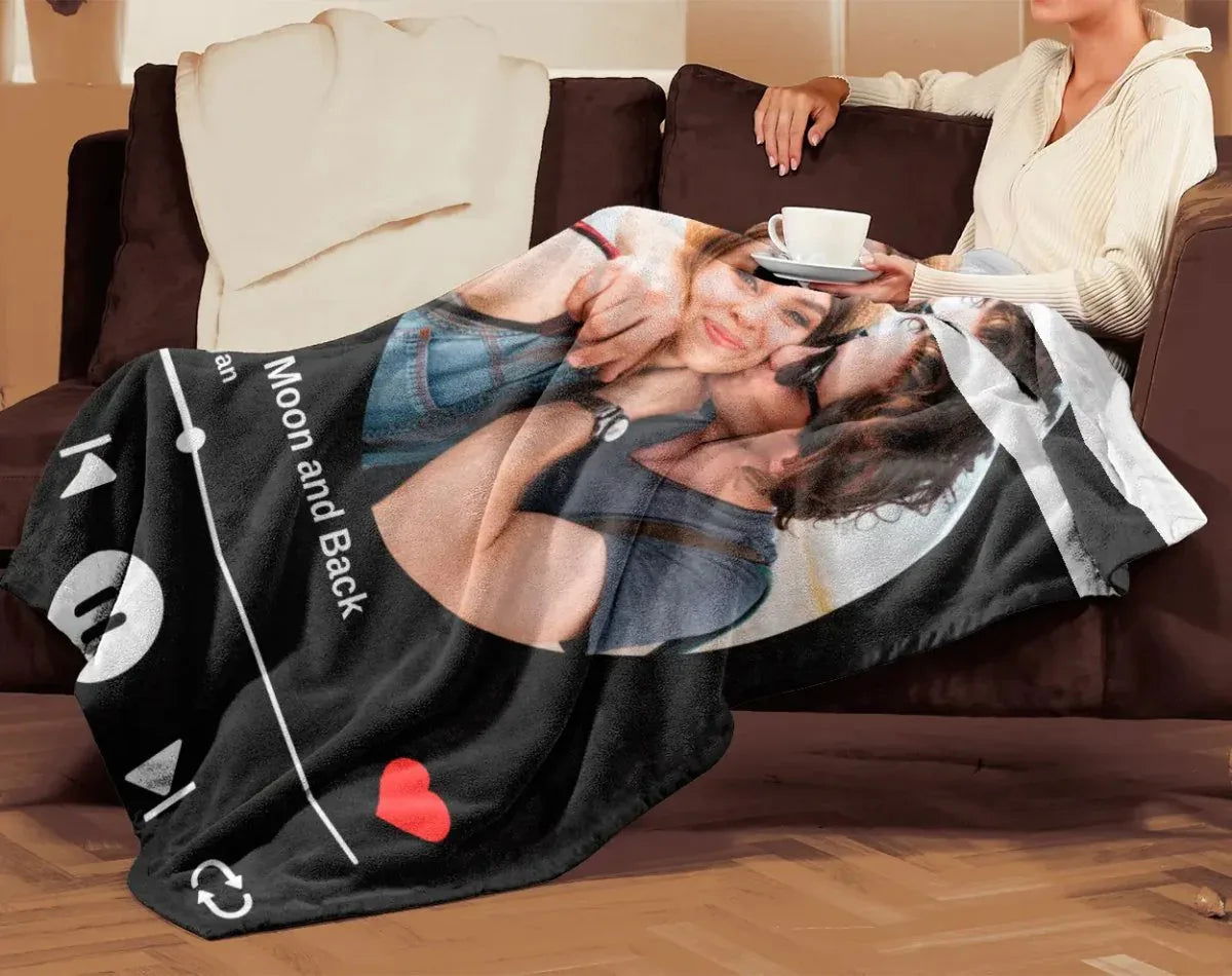 Custom Song Photo Upload Blanket - Giftinum