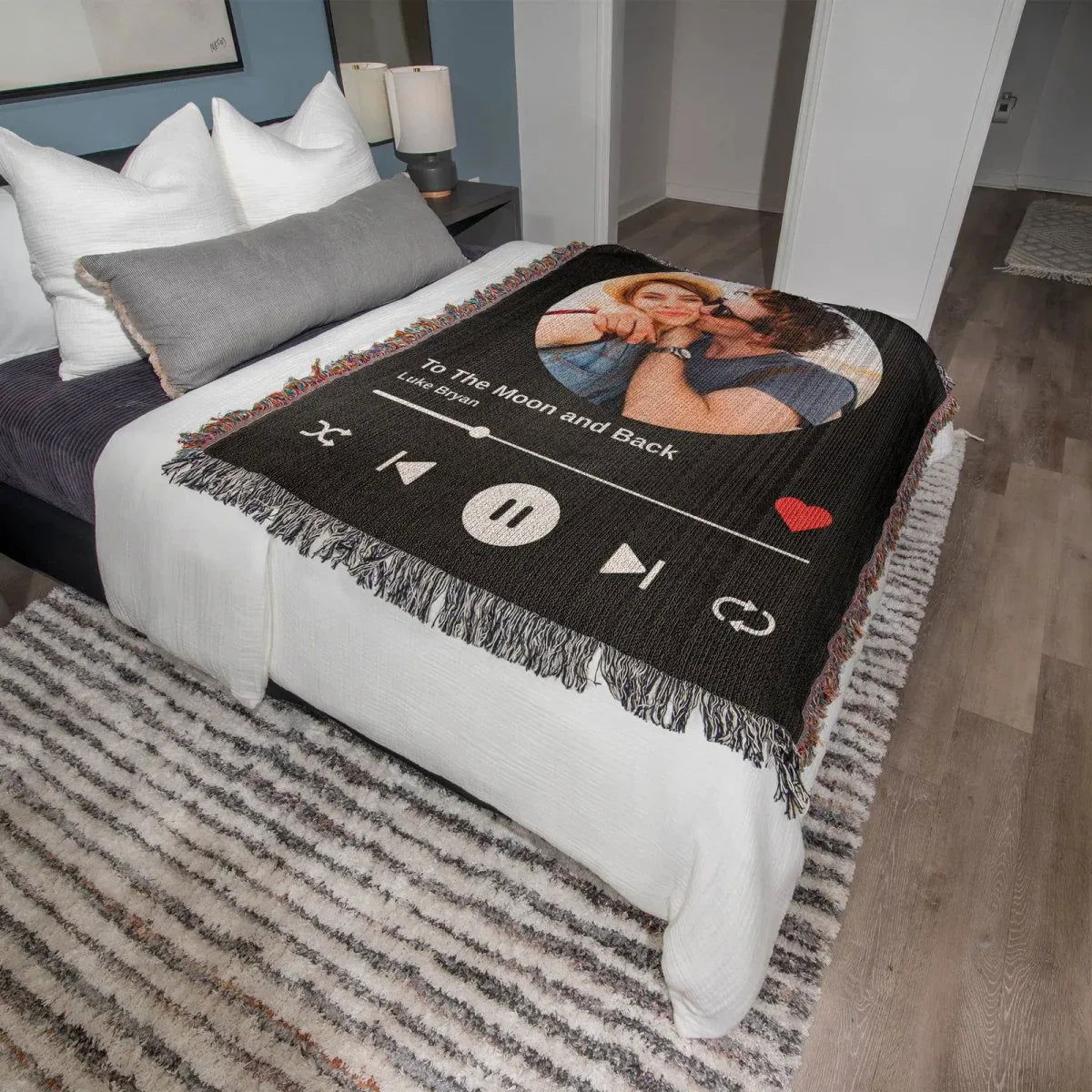 Custom Song Photo Upload Blanket - Giftinum
