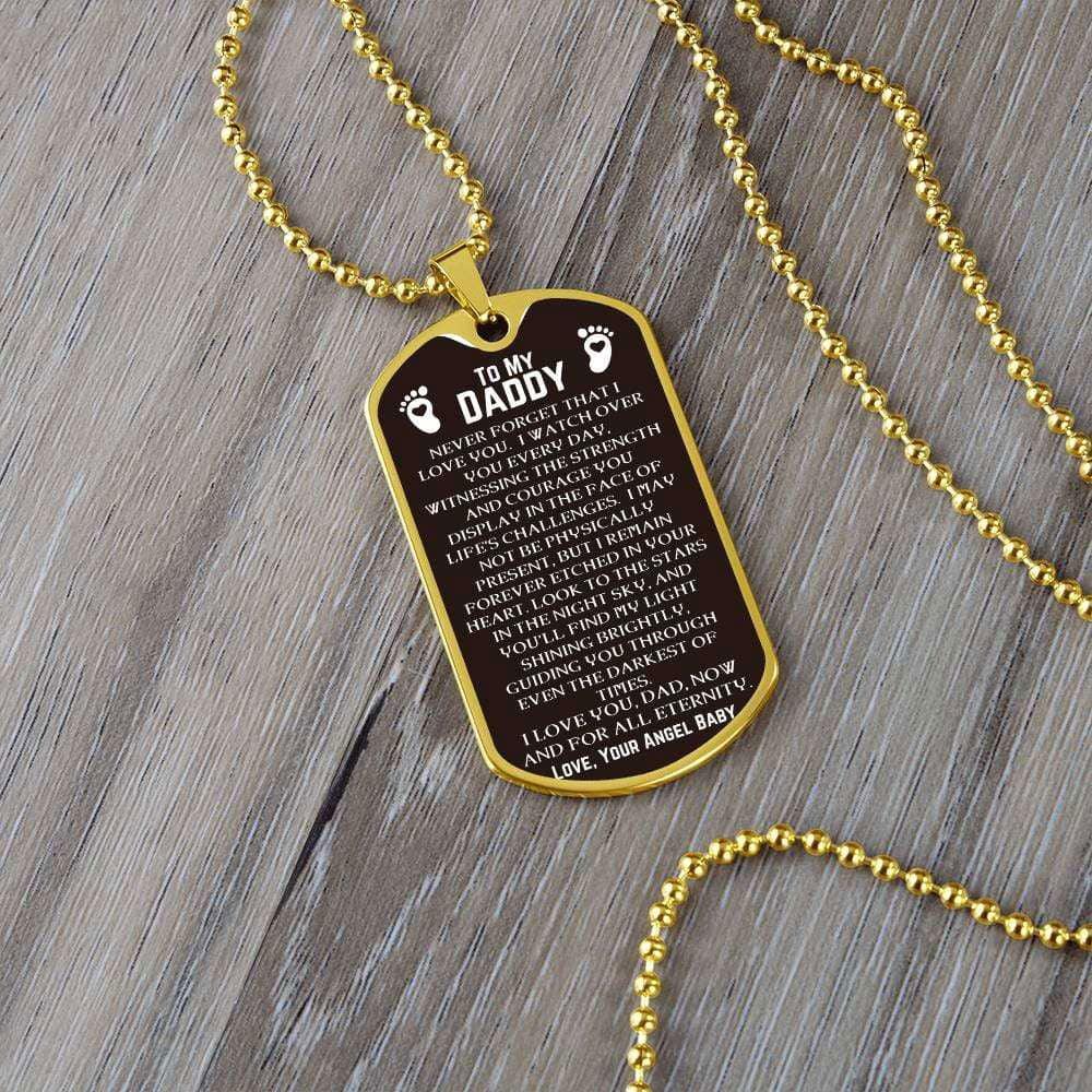 Daddy Dog Tag From Angel Baby- Never Forget - Giftinum