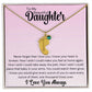 Daughter Baby Feet Necklace - Never forget that I love you. 1 Charm / 18K Yellow Gold Finish / Two-Toned Box Jewelry Giftinum