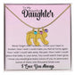Daughter Baby Feet Necklace - Never forget that I love you. 3 Charms / 18K Yellow Gold Finish / Two-Toned Box Jewelry Giftinum