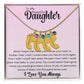 Daughter Baby Feet Necklace - Never forget that I love you. 4 Charms / 18K Yellow Gold Finish / Two-Toned Box Jewelry Giftinum