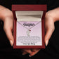 Daughter Baby Feet Necklace - Never forget that I love you. 1 Charm / Polished Stainless Steel / Luxury w/LED Box Jewelry Giftinum