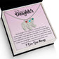 Daughter Baby Feet Necklace - Never forget that I love you. 1 Charm / Polished Stainless Steel / Two-Toned Box Jewelry Giftinum