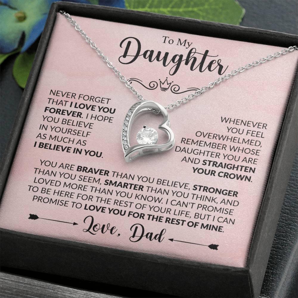 Daughter Forever Love Necklace - Never Forget - Giftinum