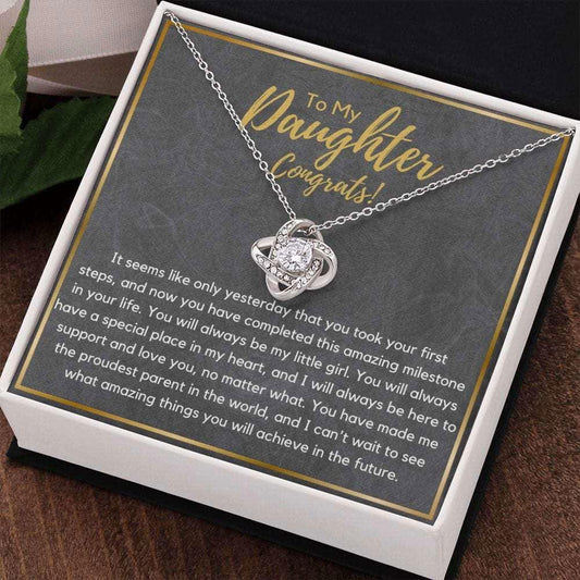 Daughter Graduation Necklace - It seems like yesterday 14K White Gold Finish / Two-Toned Box Jewelry Giftinum