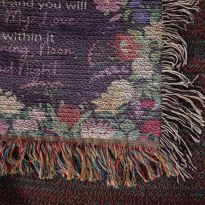 Daughter Heirloom Woven Blanket Love Mom - I hugged this blanket - Giftinum