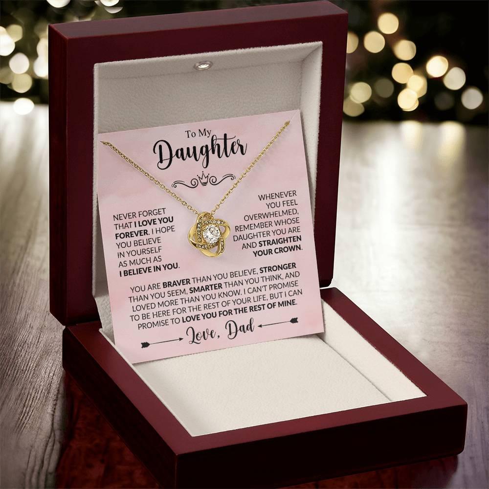 Daughter Love Knot Necklace - You are braver - Giftinum