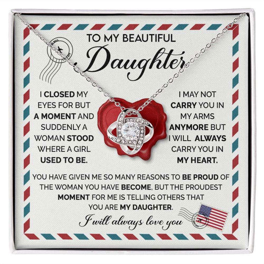 Daughter Necklace - Closed My Eyes - Giftinum