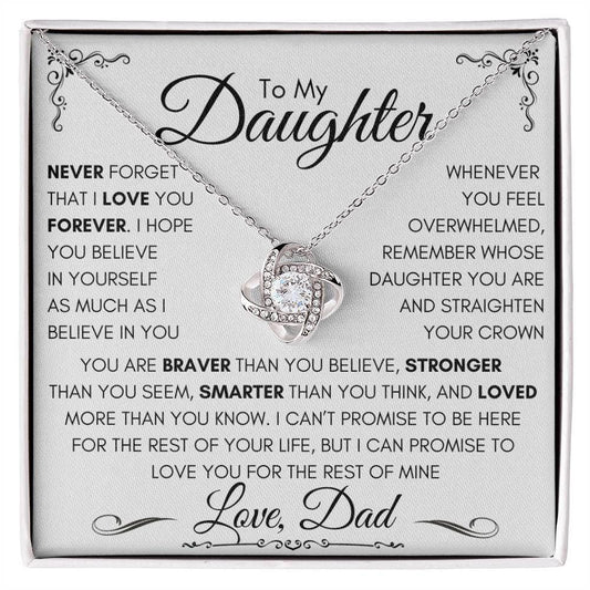 Daughter Necklace From Dad - Never forget that I love you - Giftinum