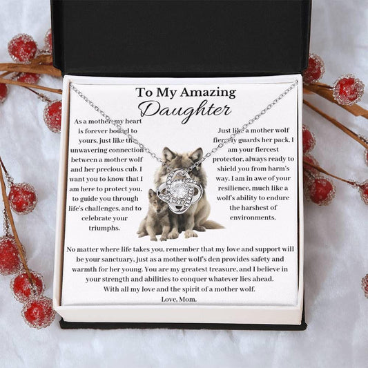 Daughter Necklace From Mom - My heart is forever bound to you - Giftinum