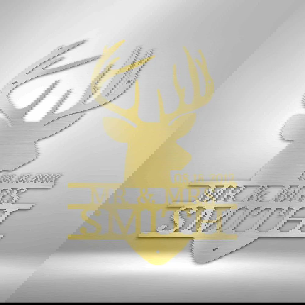 Deer Head Monogram - Steel Sign - Giftinum