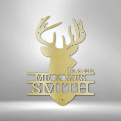 Deer Head Monogram - Steel Sign - Giftinum