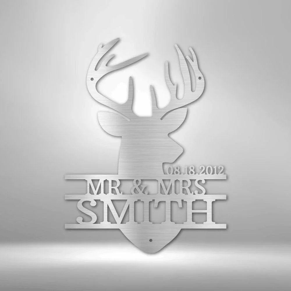 Deer Head Monogram - Steel Sign - Giftinum