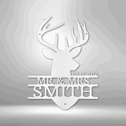 Deer Head Monogram - Steel Sign - Giftinum