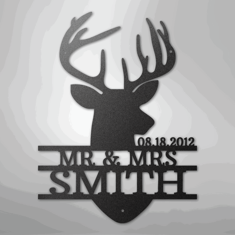 Deer Head Monogram - Steel Sign - Giftinum