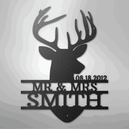 Deer Head Monogram - Steel Sign - Giftinum