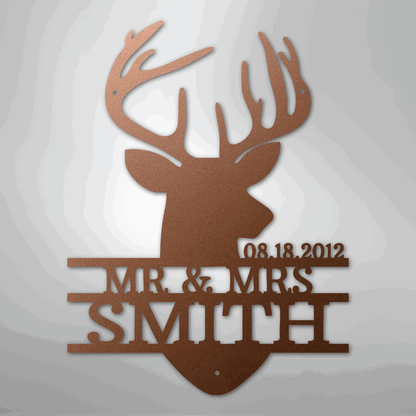 Deer Head Monogram - Steel Sign - Giftinum